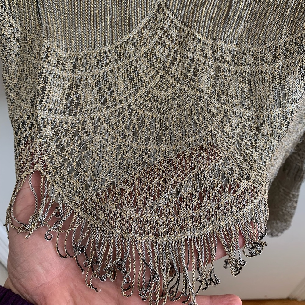 Vintage Damianou Lurex Lace Metallic Gold Skirt Set - Picture 6 of 9
